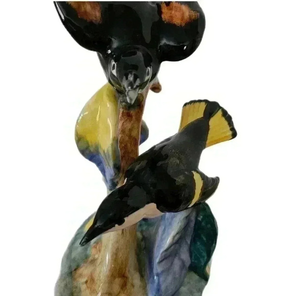 VINTAGE STANGL POTTERY BIRD FIGURINE REDSTARTS DOUBLE BIRDS#3490 SIGNED No Chips - Picture 10 of 15